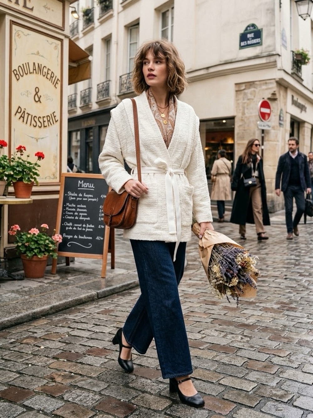 IRO Paris cream cotton tweed boucle belted Ankyl jacket - size FR 36 (US 6)